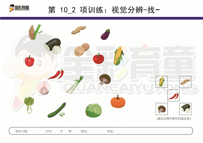 5岁儿童注意力训练教案第010次 共96次