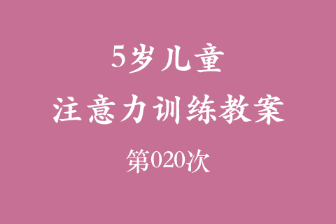 5岁儿童注意力训练教案第020次 共96次