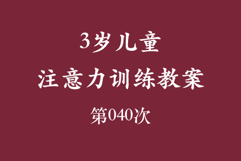 3岁儿童注意力训练教案第040次 共96次