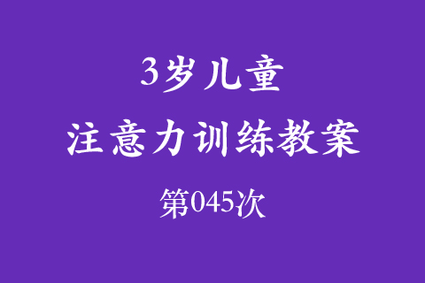 3岁儿童注意力训练教案第045次 共96次