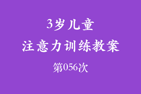 3岁儿童注意力训练教案第056次 共96次