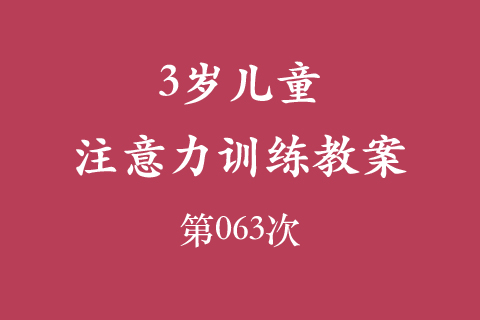 3岁儿童注意力训练教案第063次 共96次