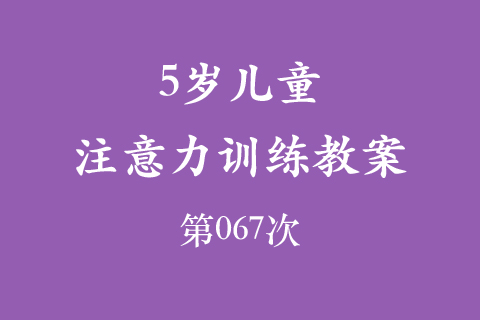 5岁儿童注意力训练教案第067次 共96次