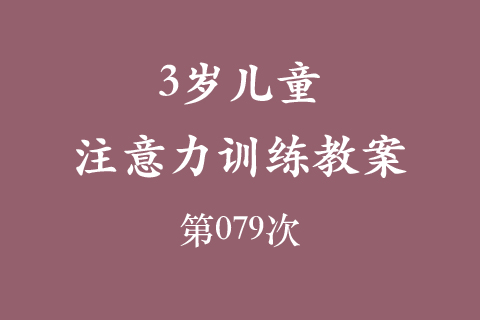 3岁儿童注意力训练教案第079次 共96次
