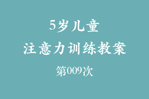 5岁儿童注意力训练教案第009次 共96次
