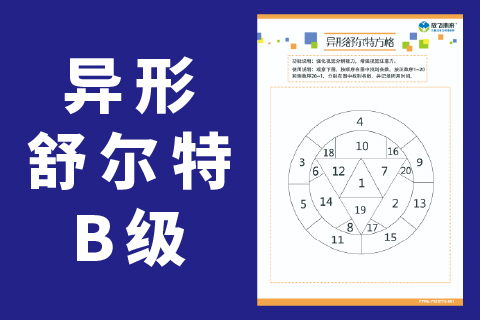 异形舒尔特方格B 注意力稳定性和视觉广度能力