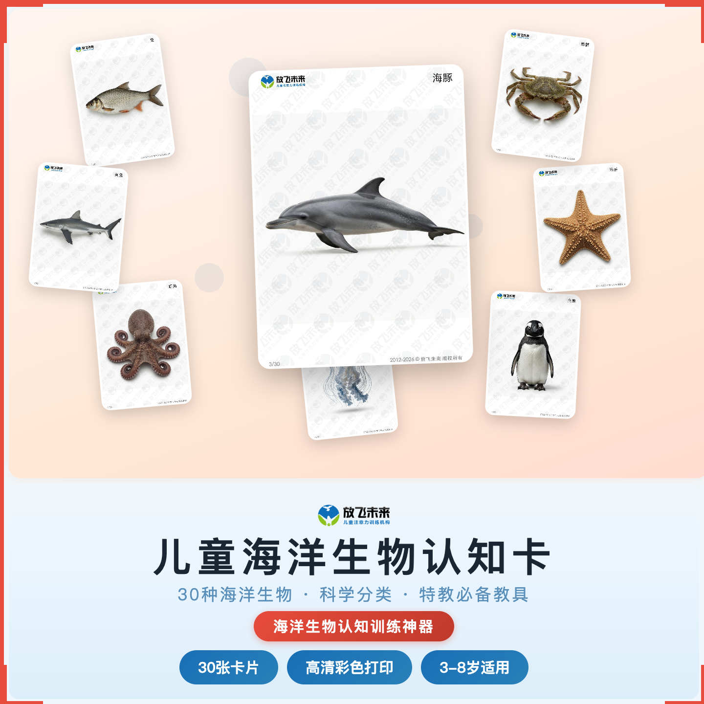 《儿童海洋生物认知卡》如何帮助孩子从“只认识鱼和虾”走向系统命名、主动探索，科学训练海洋生物认知与分类辨识