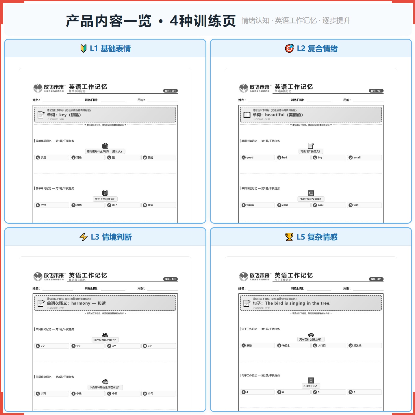 《英语工作记忆》图卡如何帮助孩子从“学了就忘、记不住句子”走向高效编码、稳定保持，科学训练英语工作记忆与词汇保持能力