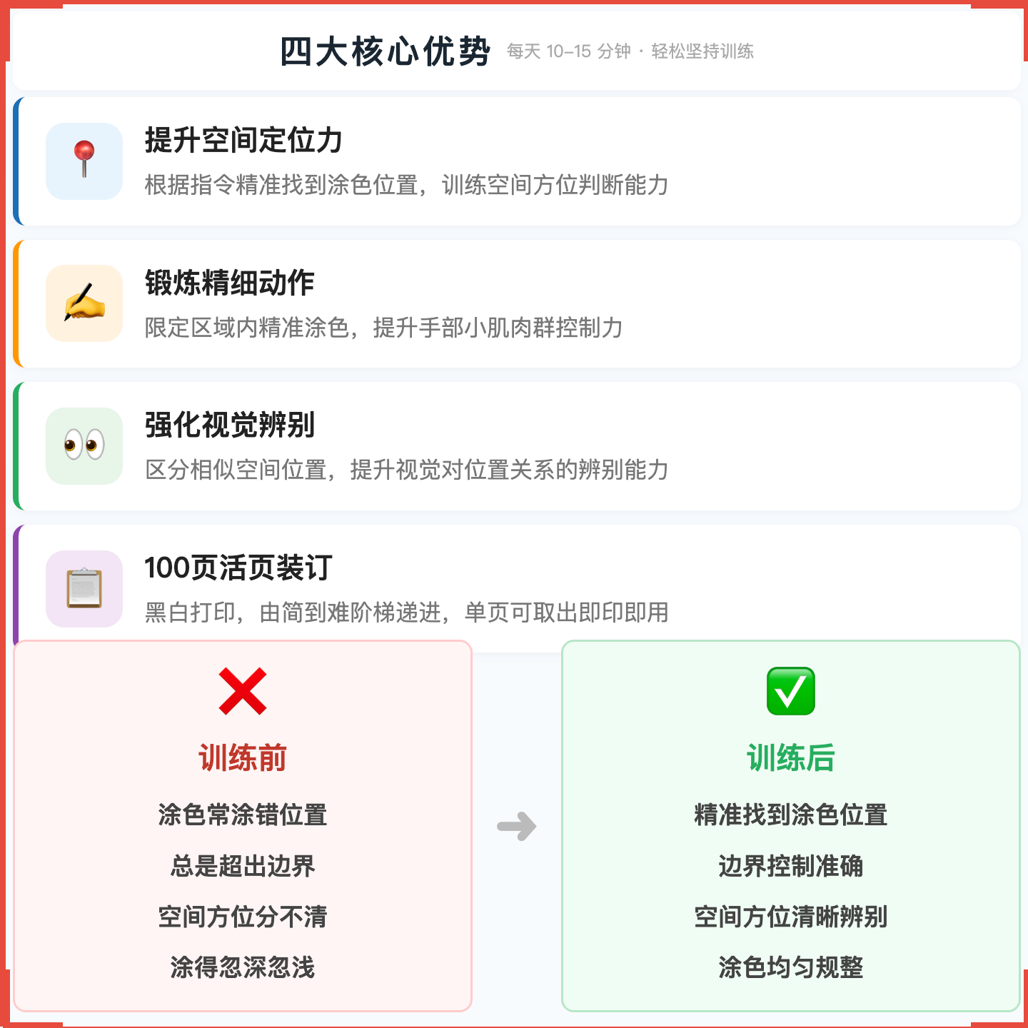 《空间涂色》如何帮助孩子提升方位判断与涂色控制力，科学训练空间定位与精细动作