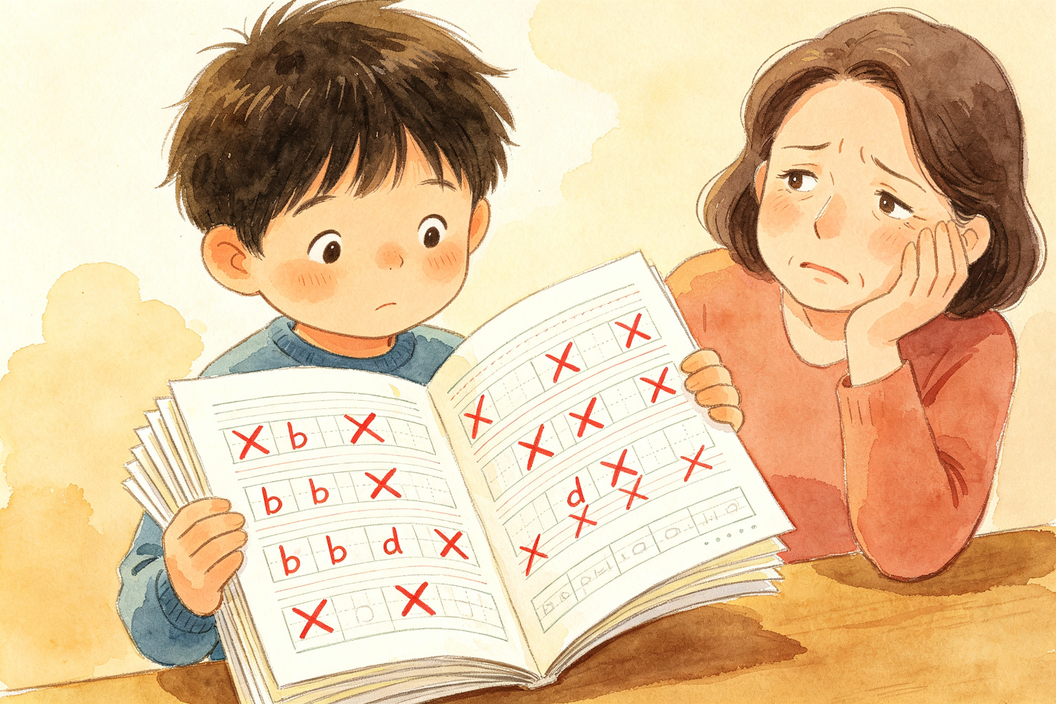 b和d永远分不清、6和9总写反:不是粗心,是视觉分辨能力没跟上