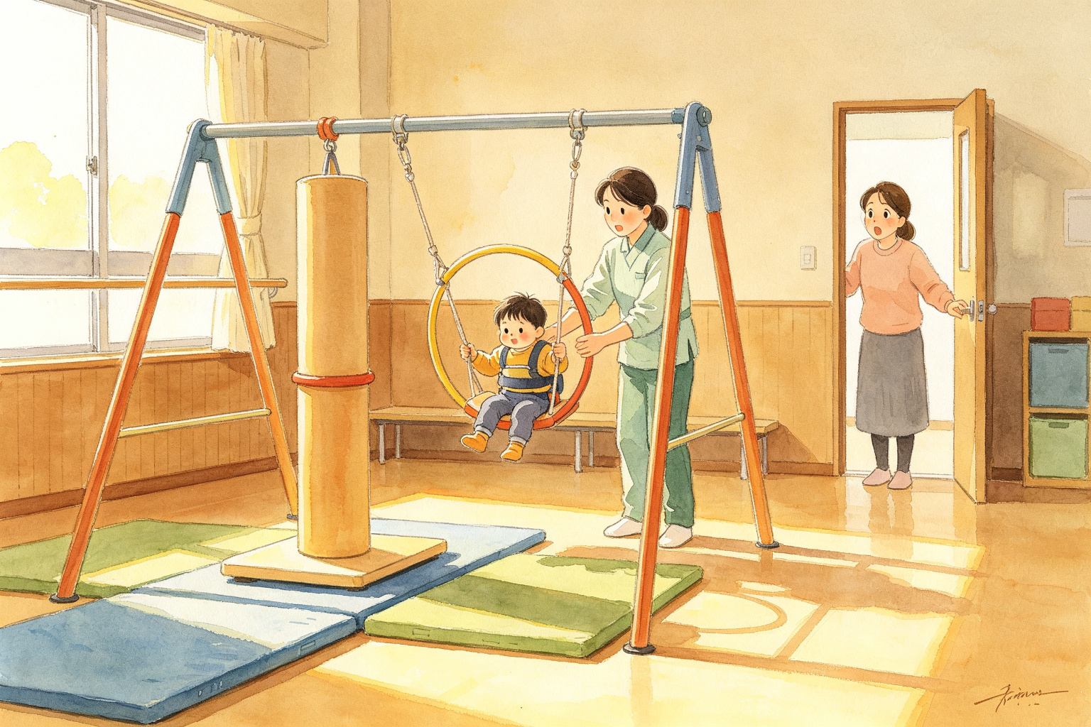 孩子连转三圈不晕、转完却半天站不稳：那根被家长当成“危险项目”的竖抱筒，我专挑这类娃上