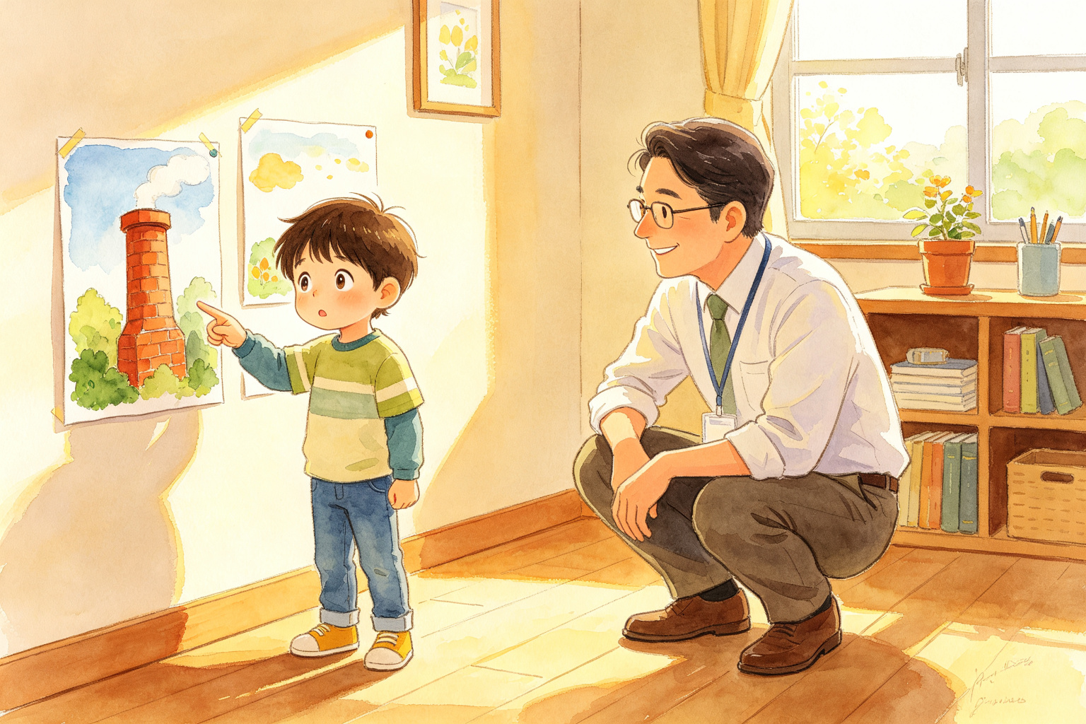 两幅画摆在眼前我偏不让他看：我用嘴说，孩子闭着眼“找不同”，练的恰恰是课堂上最值钱的本事